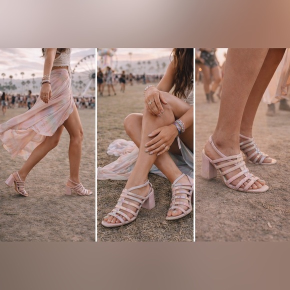 NIB FREE PEOPLE | COLETTE CINCHED HEEL | RAINBOW METALLIC   - Picture 3 of 14